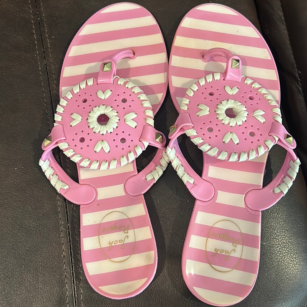 Jack Rogers pink Georgica Jelly Thong Sandal